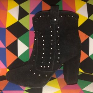 Black studded booties